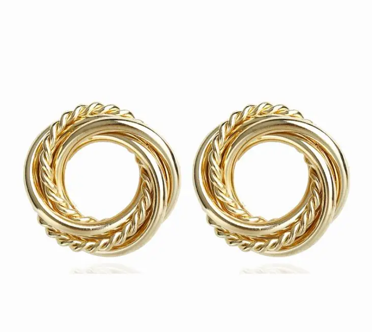 

TY0240 Fashion Round stud earrings Simple style DUBAI earrings Women jewelry wholesale, As photo