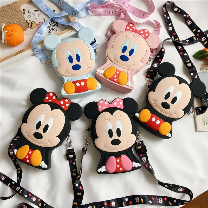 

Portable Mini Silicone Bag Children Mickey Minnie Mouse Cartoon Cross Body Bag for Students