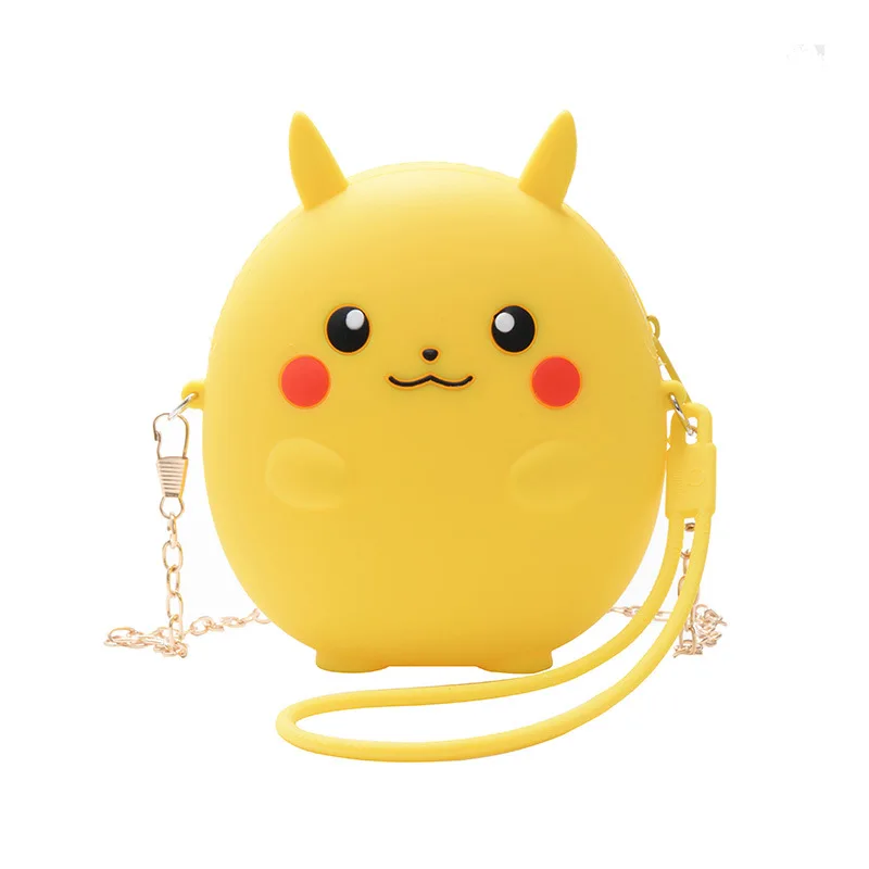 

animal pikachu anime zip clutch purse women shoulder hand bags silicone pikachu cell phone wallet card holder purse for girls