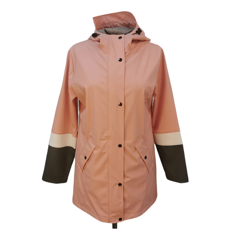 

Discount Promotion Superior Quality Waterproof Hoodie Women Rain Coat With Pocket