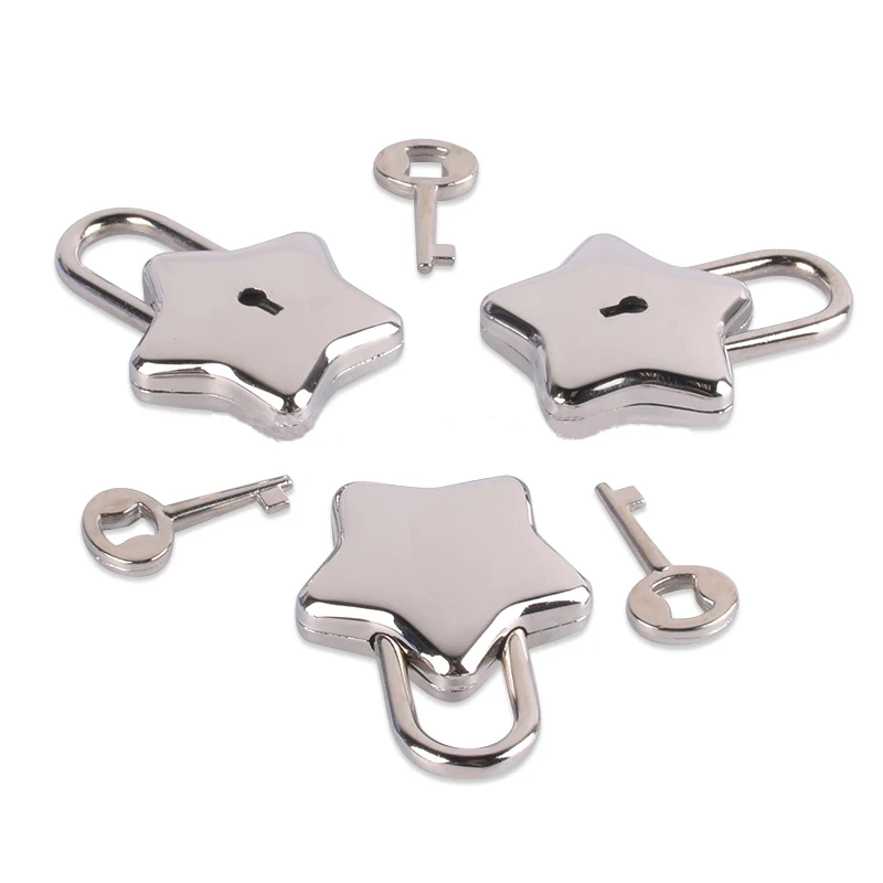AJF Zinc alloy pentacle star lock  high-end padlock diary padlock DIY accessories