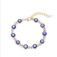 

Hot selling European and American alloy drop oil bracelet Turkish blue eye bracelet plating alloy bracelet