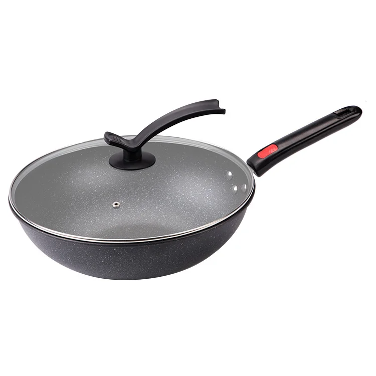 

Hot Selling Cheap Custom Non-stick 40Cm Inductionv Stove Gas Burner Wok With Wooden Handle, Customized