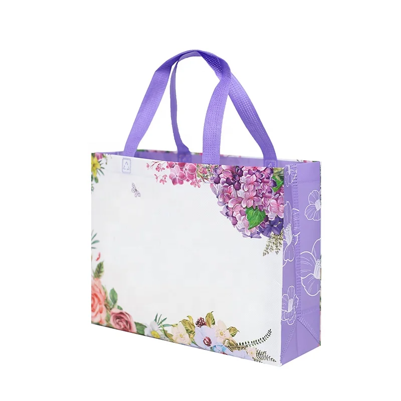 

China Hand Bags Laminated Produce Bags With Logo Shopping Bag, Purple/red/orange