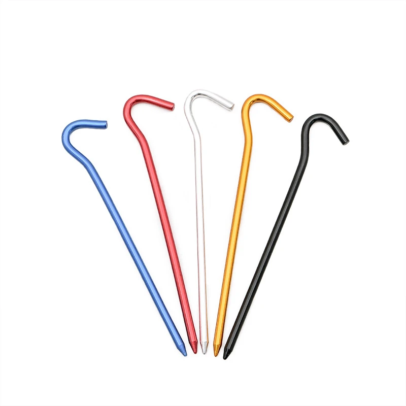 

High quality outdoor camping aluminum alloy tent pegs multiple colors mountaineering accessories, Multi-colors