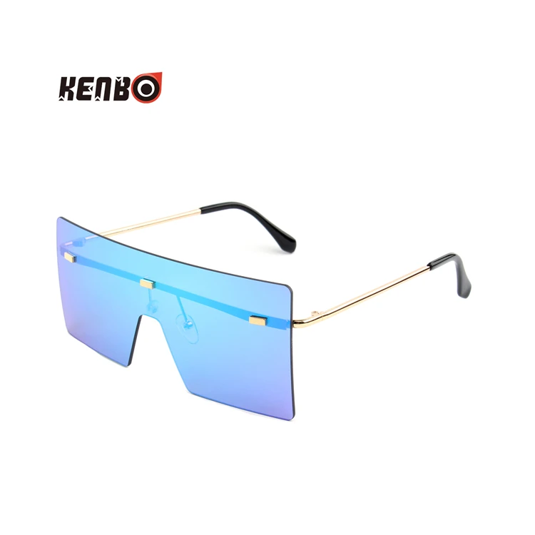 

Kenbo Eyewear 2021 Trendy Rimless Gradient Lens Sunglasses UV400 Oversized Square Mirror Sunglasses Women