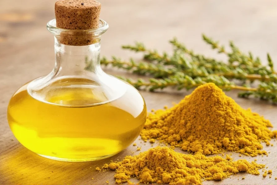 Various dishes prepared with mustard oil including Indian curry, salad dressing, and vegetable pickle