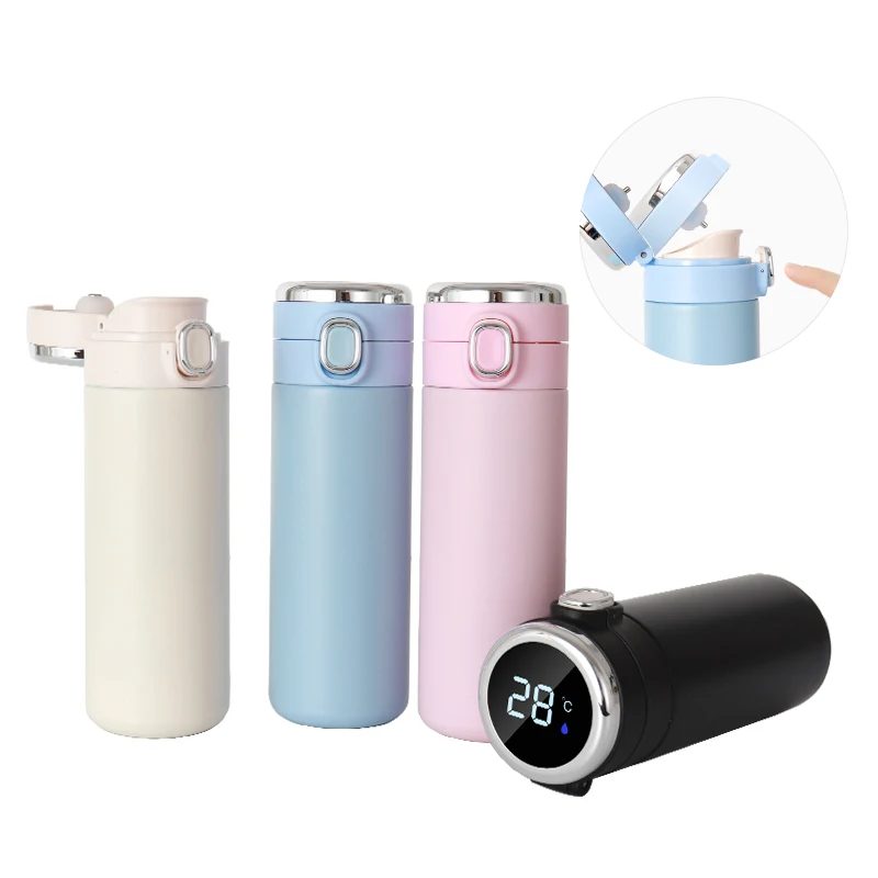 

Double wall led temperature display stainless steel smart kid water bottle Lid Insulated Vacuum Flask, Customized color