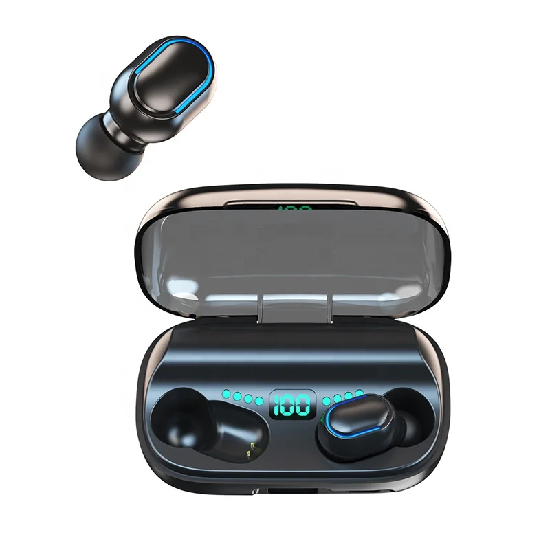 

Wireless Tws Blue Tooth Bass Headphones Waterproof Earpords With 1800Mah Power Bank Earphone