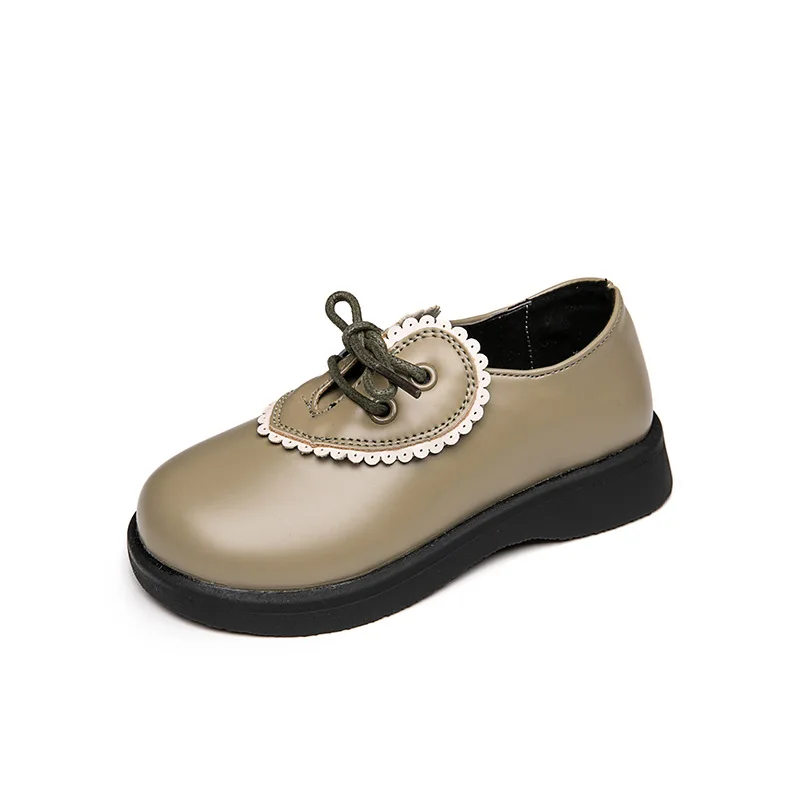 

Calicokiki 2022 spring new girl princess shoes little girl love single shoes female treasure round head beanie shoes, Black/green/beige