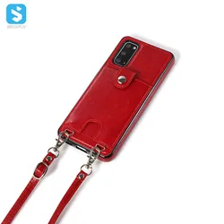 PU leather case cover cell phone purse crossbody mobile phone bags for huawei iphone 7 8 11 12 x xs For Samsung S20