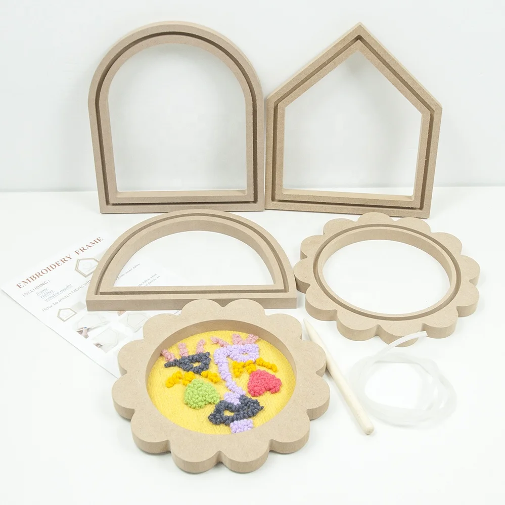 

Embroidery Frame with different shapes, Natural wood color