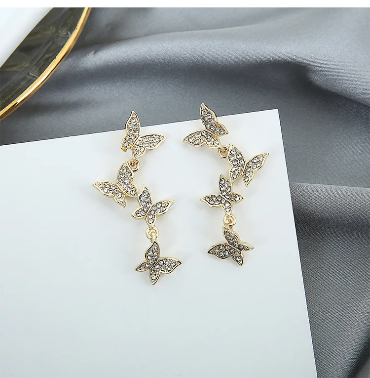 

fashion trendy crystal assessories butterfly earrings