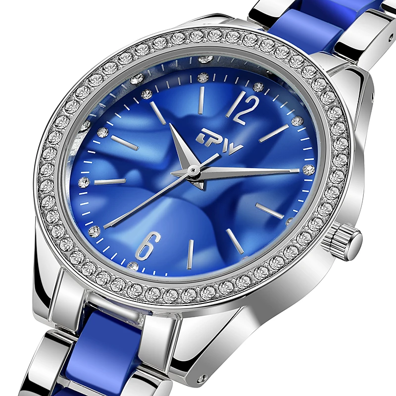 

Wholesale Fashion Lady Business Quartz Watch Blue Dial Wrist Mechanical Watch Mens