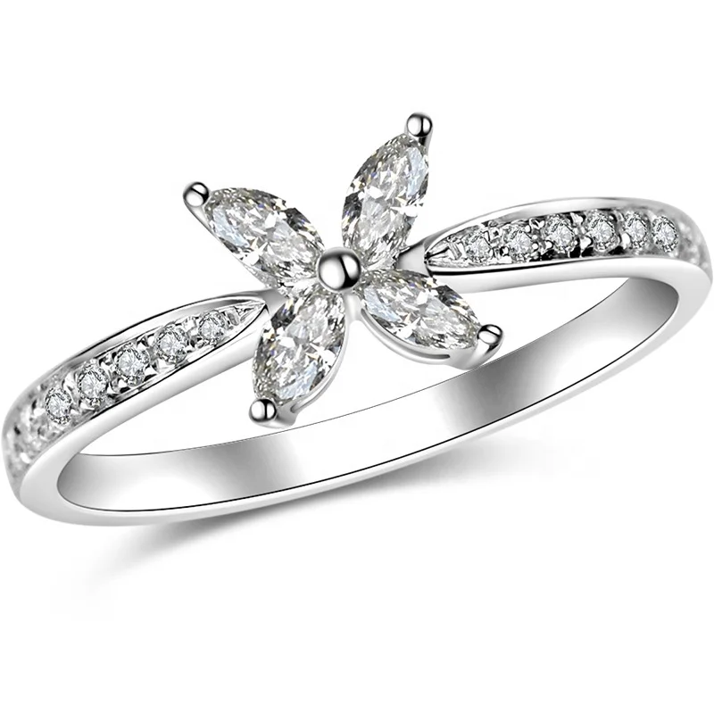 

Luxury Engagement Cluster Ring for Women Flower Band Rings Wedding Trend Female Jewelry Party Gifts, Picture shows