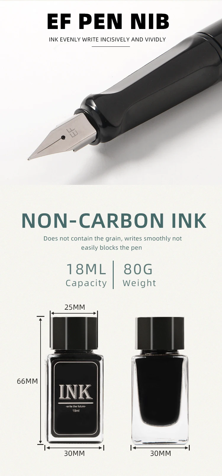 New Design Luxury Fountain Pen Set High Quality Custom Multiple Colors Plastic Fountain Pen With Ink Bottle For Business Gift Se