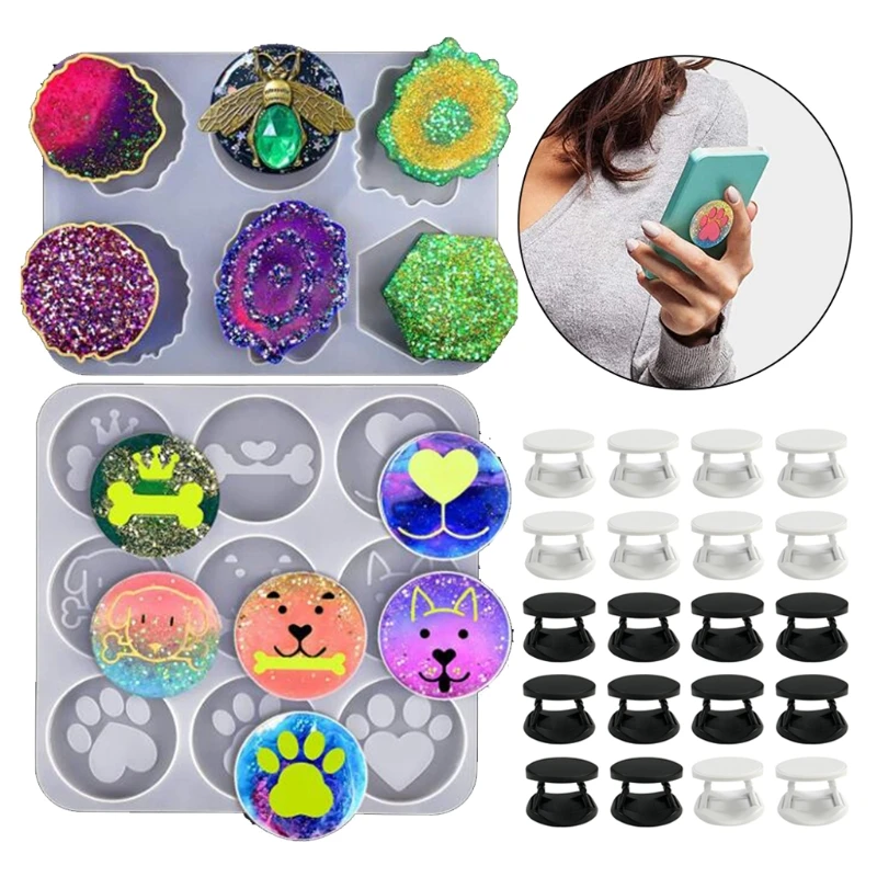 

Cellphone Grip Holder Silicone Mould DIY Crafts Casting Tool Mobile Phone Socket Epoxy Resin Mold