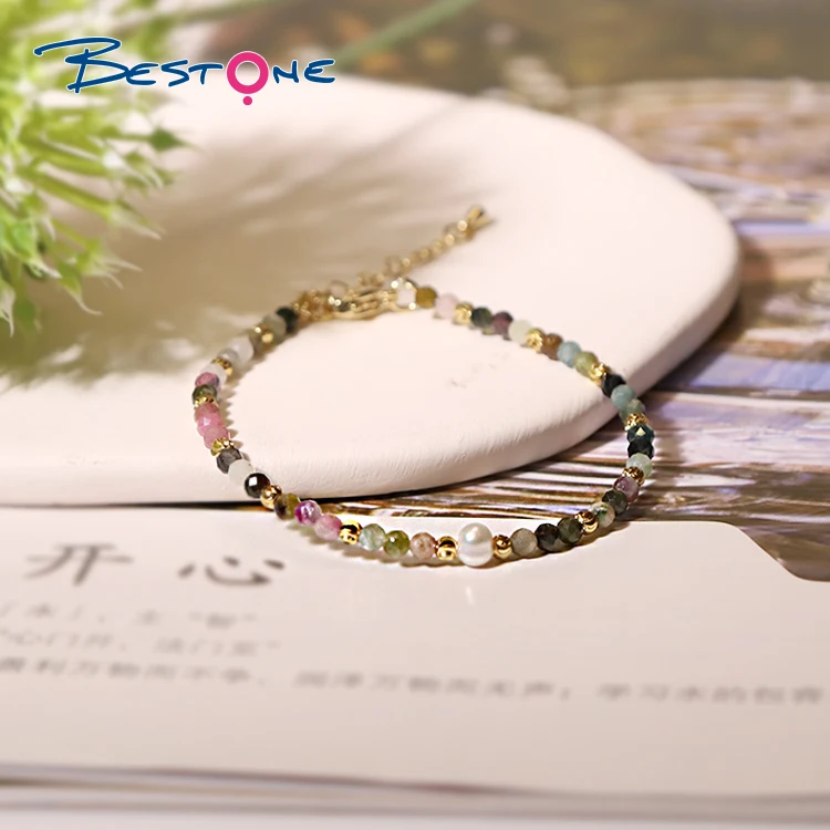 

BESTONE Natural Garnet Faceted Ball Bead Adjustable Szie Bracelet Natural Bead Drawstring Labradorite Obsidian Bracelet
