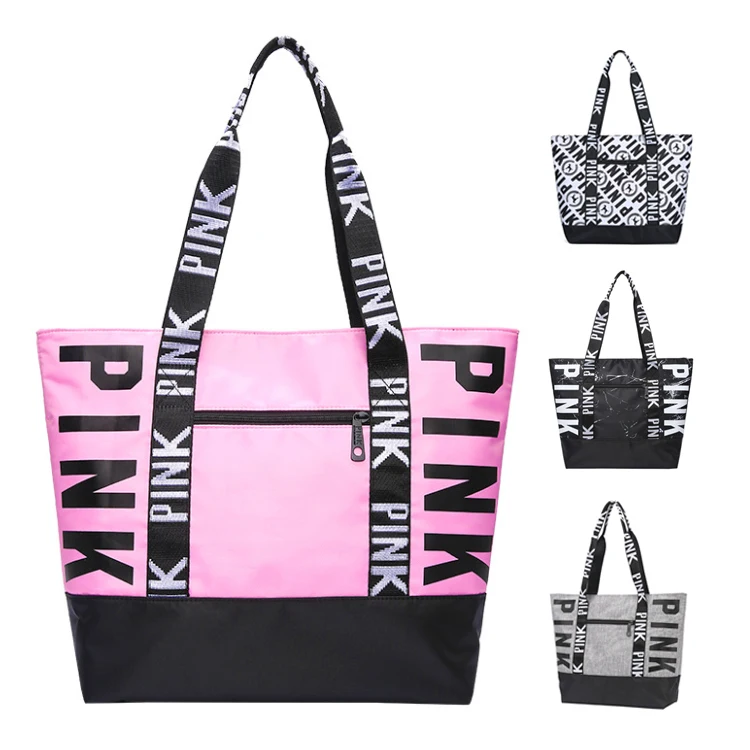 

Free Sample Fashion Large Capacity Shopping Bags Nylon Folding Waterproof Shoulder Tote Bag Travel Beach Bags Pink, Pink,black,blue,orange,purple,red, yellow