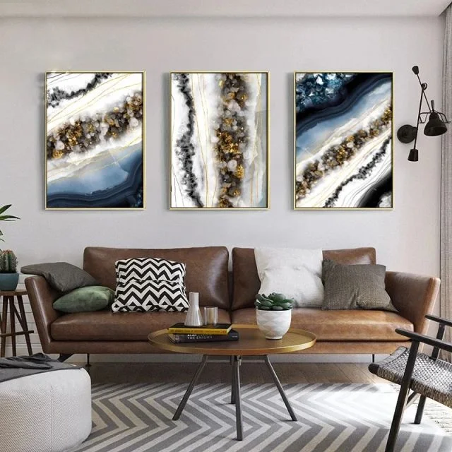 40*60cm S3 Aluminum Alloy Frame Gallery Hanging Painting Decoration Living Room TV Sofa Background Crystal Wall Decor Arts