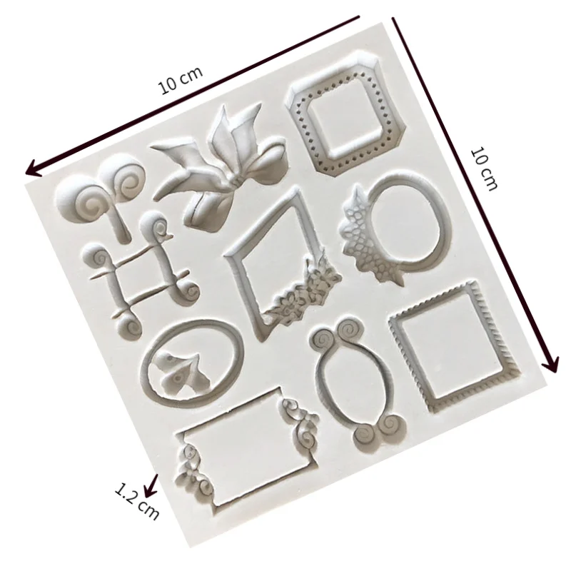 

European Style Retro Photo Frame Picture Frame Bowknot Silicone Mold Chocolate Decoration Silicone Mold Baking Pastry Cake Tool