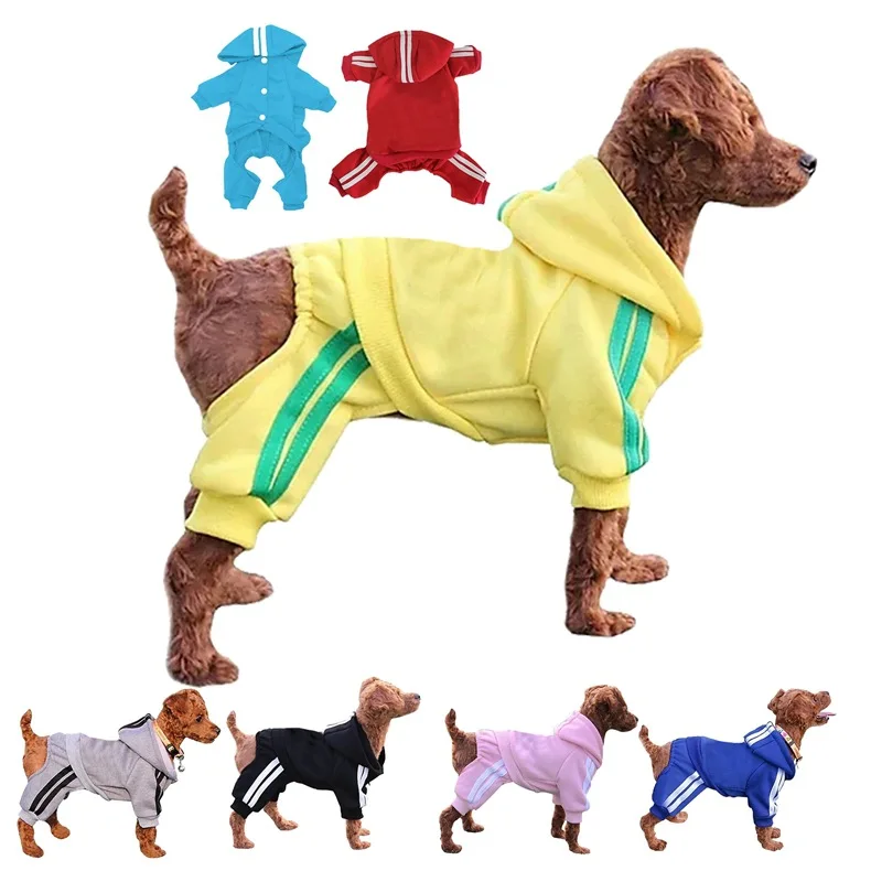 

In Stock Sport Four Feet Waterproof Cotton Jean PE Coolmax Concise Ethnic Pet Hoodie Dog Clothes For Winter and Autumn