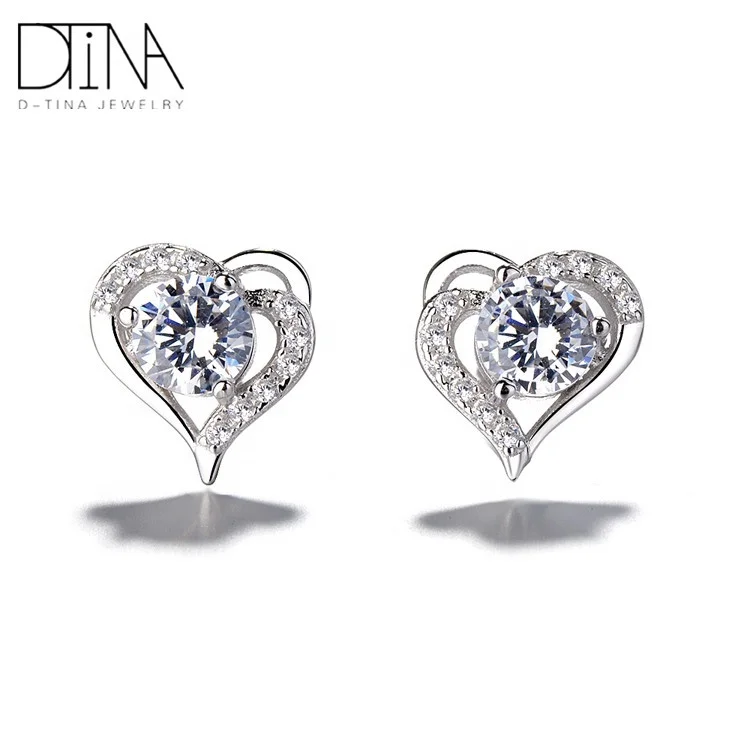 

DTINA 925 sterling silver new design love earrings set with gemstone zircon temperament ladies earrings
