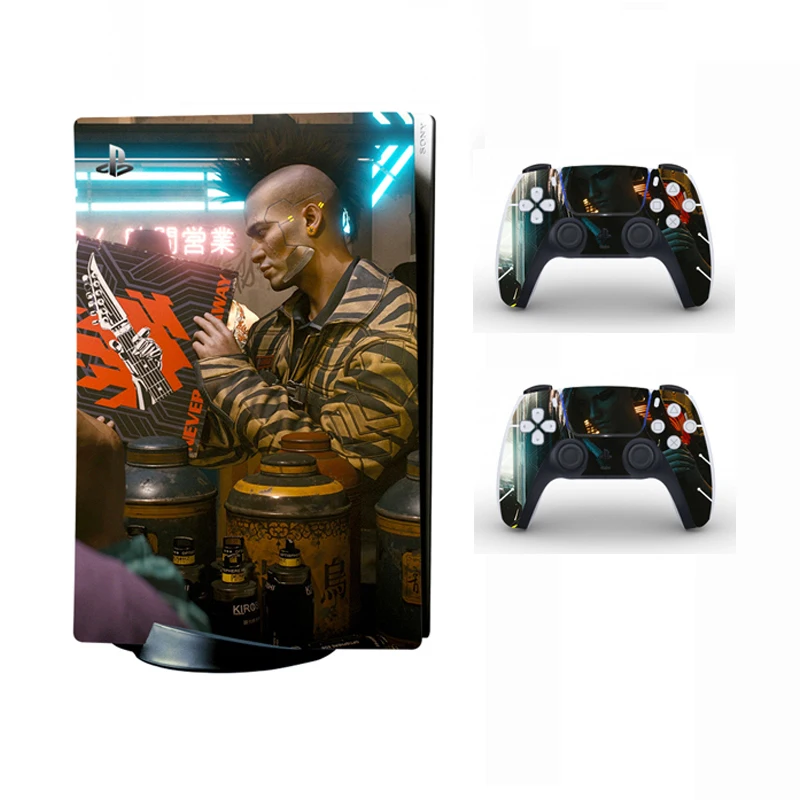 

PS5 Game Console Sticker Film Protection Skin Controller Sticker for PS 5 PS5 Console and Controller, Colorful