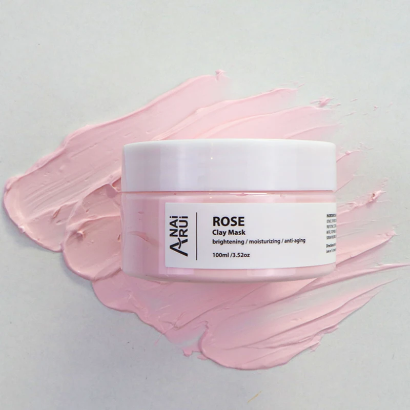 

OEM pure face mud mask private label anti-aging moisturizer Rose Pink Clay Mask