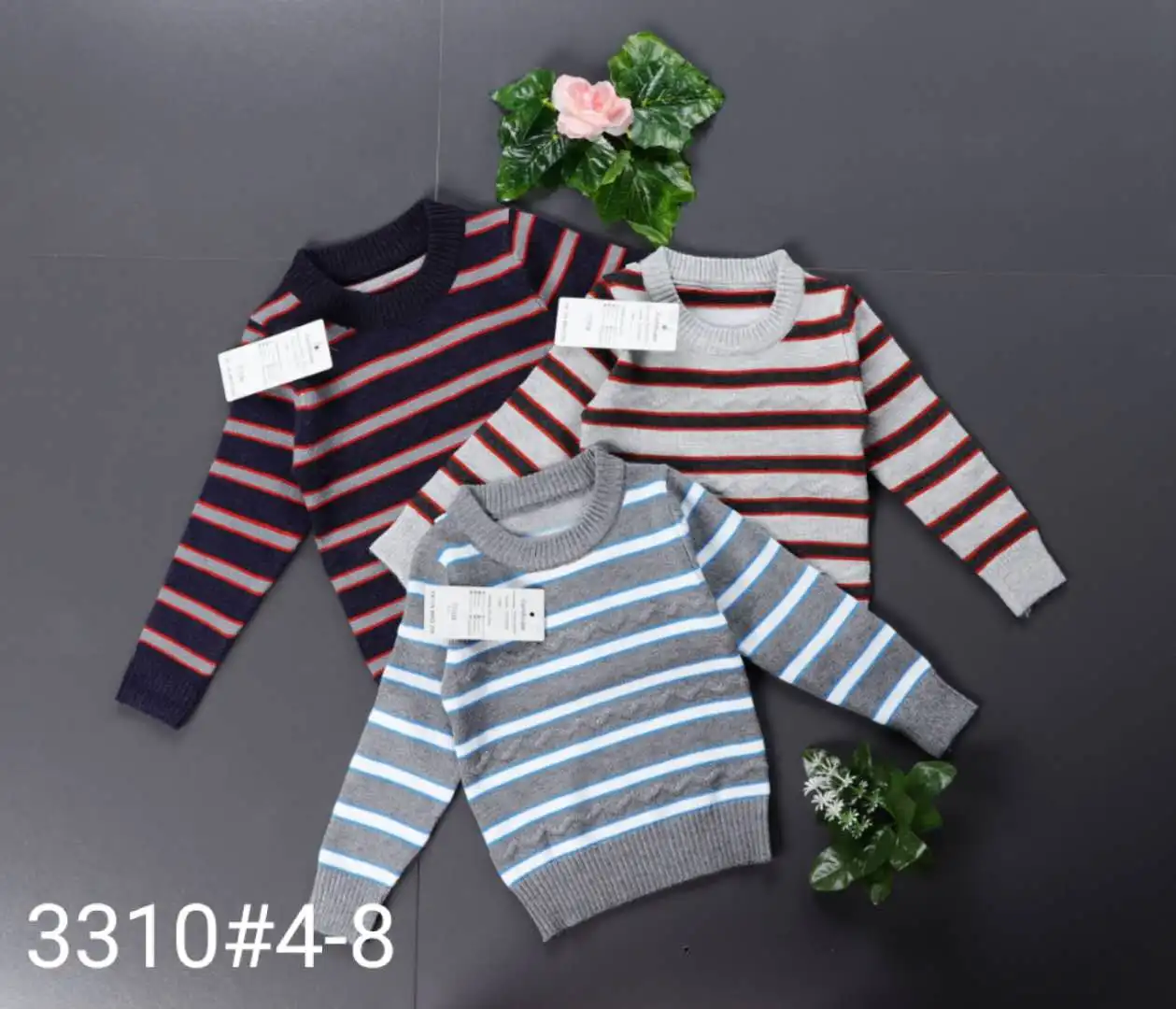 Wholesale Boys Sweater Design O-neck knitted handmade high quality cotton sweater for kids