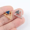 WX1040 Triangle shape druzy charm pendant with loop for jewelry making