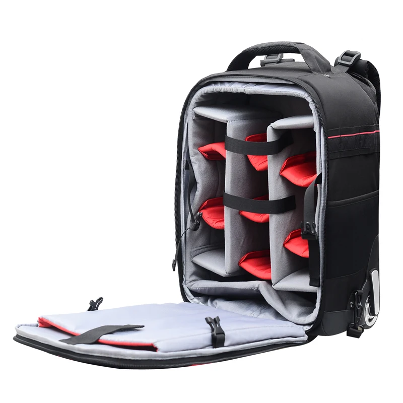 

Professional travel camera backpack DSLR Roller camera Bag pack, Black
