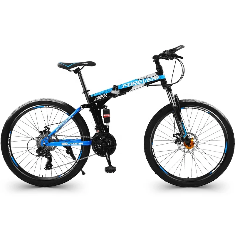 

FOREVER Factory hot sale 24 inch 24speed folding High carbon steel mountain bike for young people