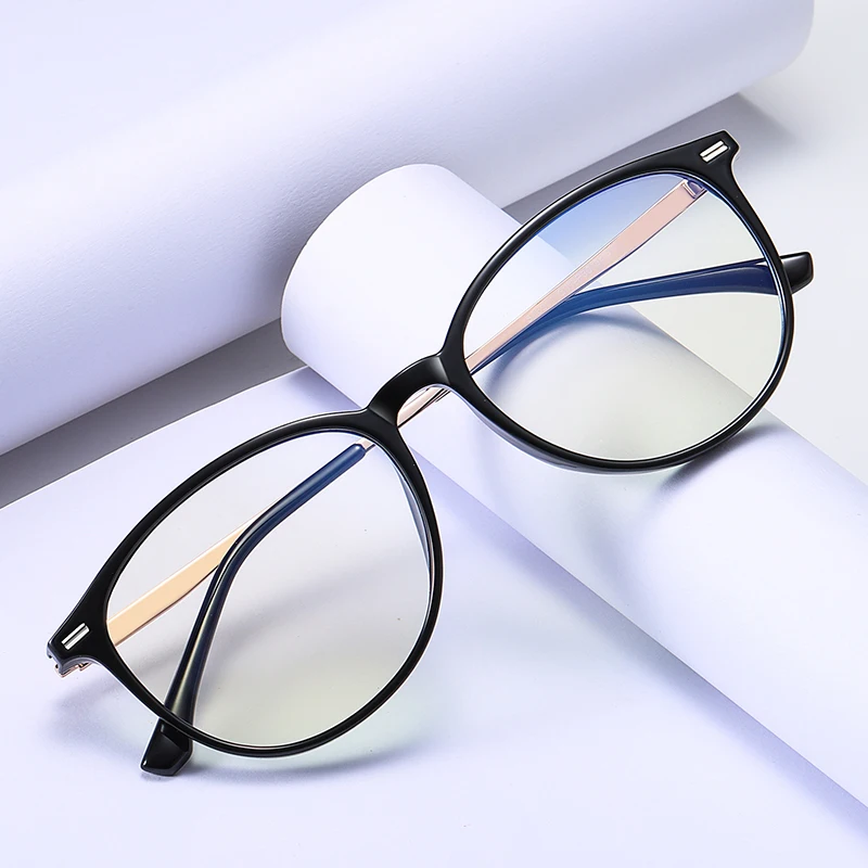 

round frame eyeglasses anti blue light blocking reading computer glasses for men women, 5 colors