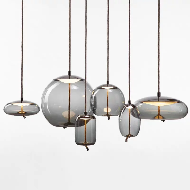 Nordic Style Designer Restaurant Chandelier Postmodern Window Bar Simple Fashion Single Head Glass Chandelier