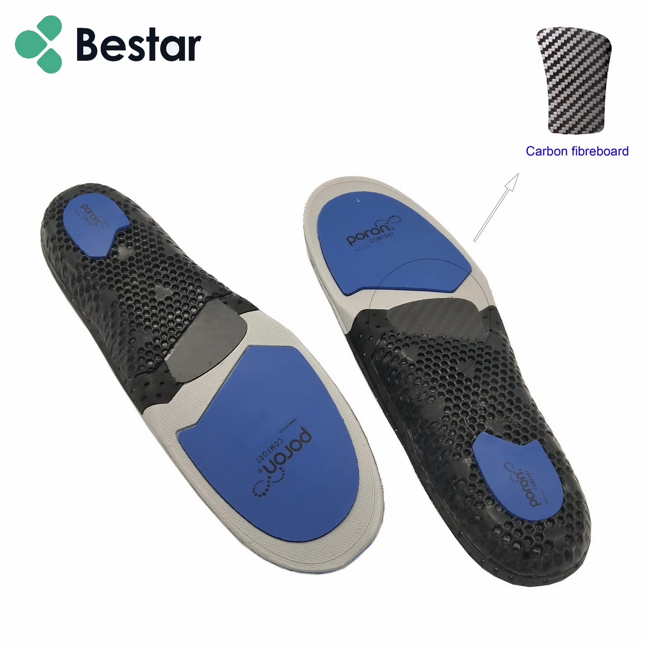 

Rigid Carbon Fiber Insole Flat Foot Arch Support Shoe Insoles For Plantar Fasciitis Poron Gel Insoles, As photo or customized