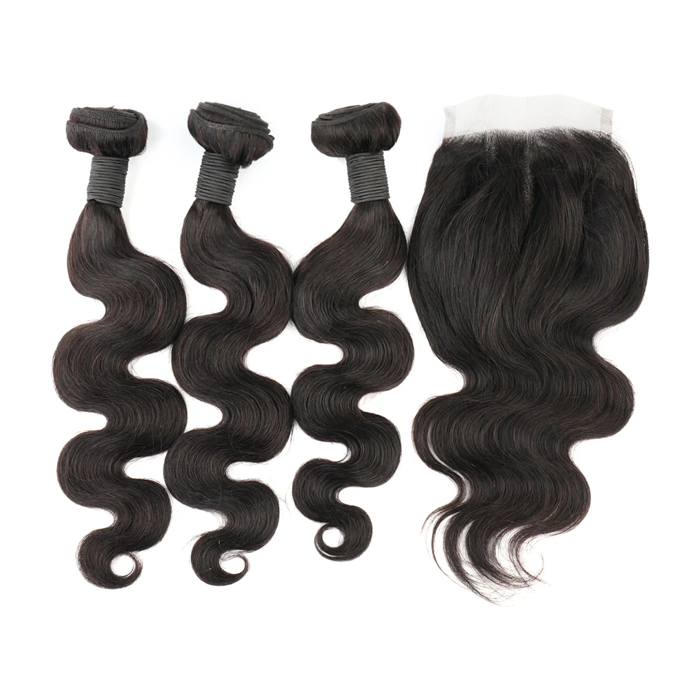 

TOOCCI CLASSIC Raw Indian Cuticle Aligned Human Hair Body Weave 3 Bundles with Closure, N/a
