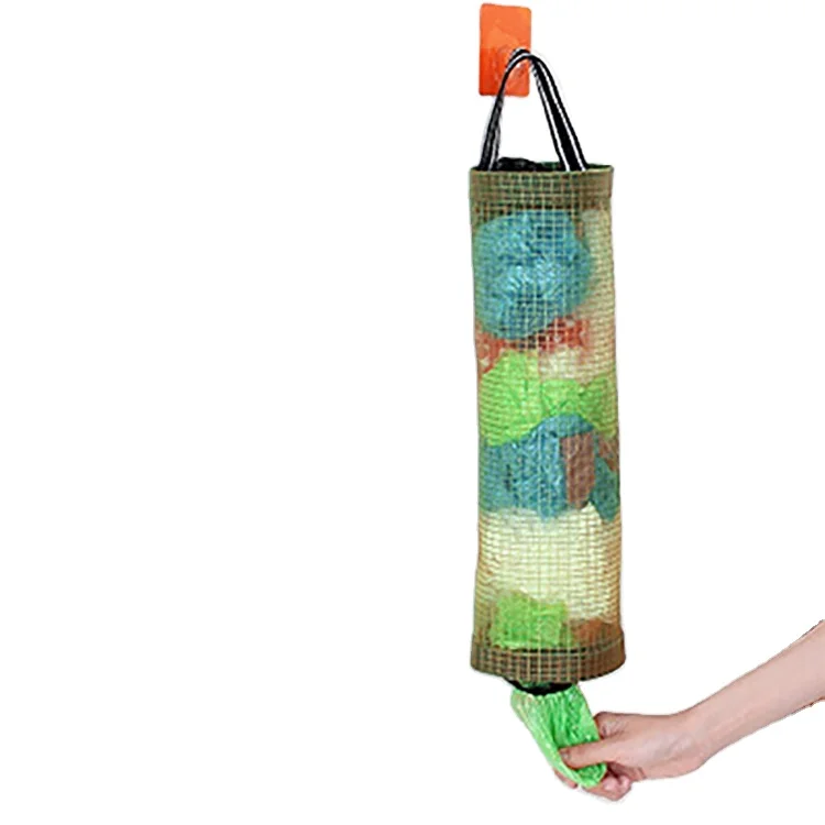 

Hanging transparent grid for kitchen bag storage