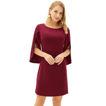 women's three quarter sleeve dresses