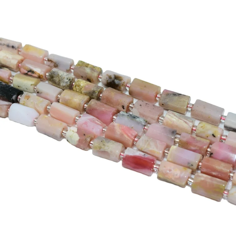 

Trade Insurance  High Quality Natural Tube Pink Opal Loose Beads