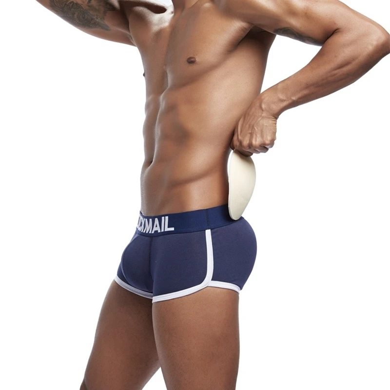 

Jockmail removable padded push up cotton boxer shorts man underpants