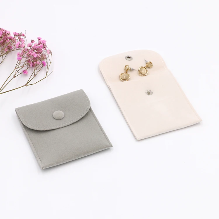 

Pink Luxury Microfibre Custom Logo Velvet Pouch Jewelry, Gray, creamy white