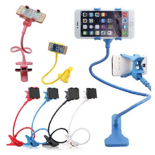 

360 Rotating Flexible Plastic Long Arm Lazy Neck Cell Phone Holder Desk Stents Table Clip Bracket for Smart Phone