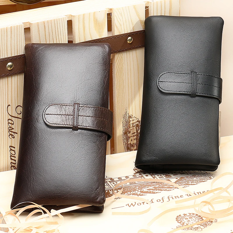 

Accept Custom Logo Long Wallet For Men portefeuille femme billetera de mujer portefeuille rfid Genuine Leather Men Wallet, Black/coffee