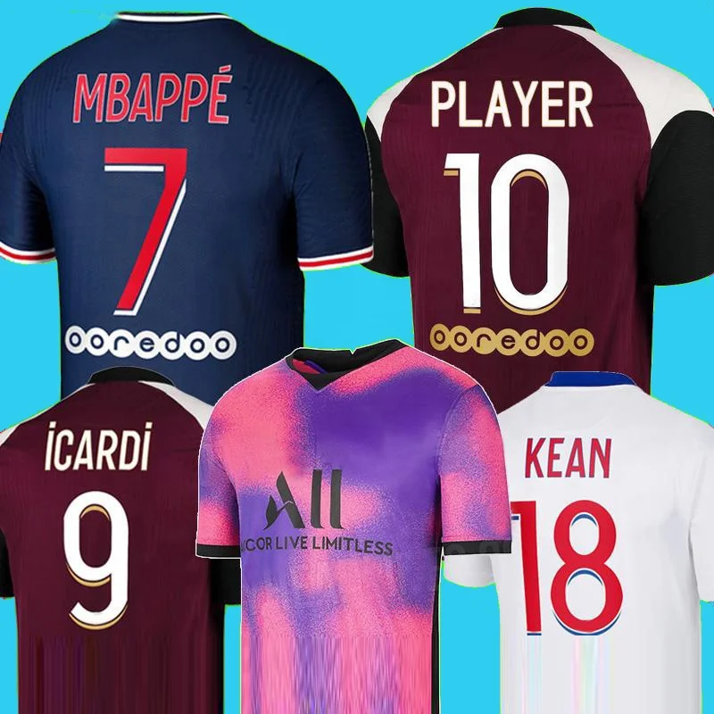 

In stock 20/21 New model Man grade thai quality soccer jersey Neymar Mbappe football shirts Men + Kids Sets