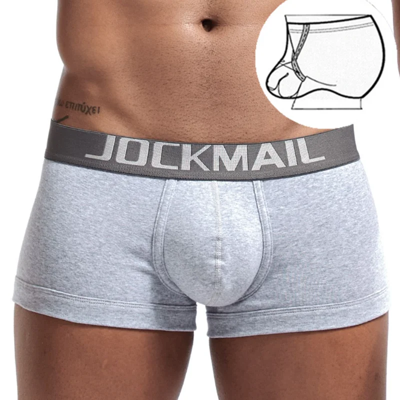 

Mens Shorts Boxer Briefs Underwear Cockring Inside Pure Cotton White Boxershorts