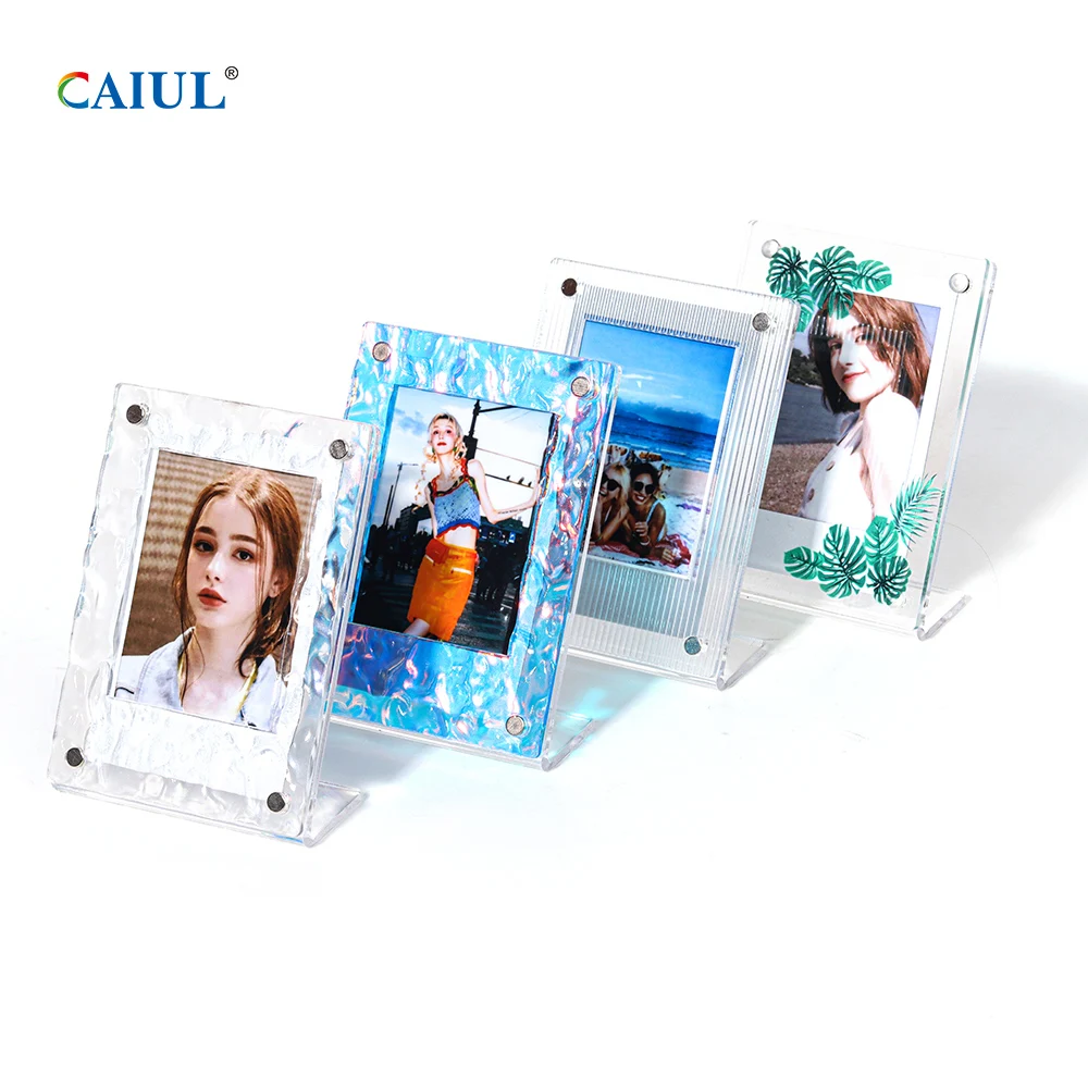 

CAIUL New Desktop L Shape 3 Inch Photocard photo Holder Acrylic Frame For Kodak/Fujifilm Instax Mini Flim Instax mini frame