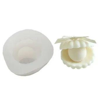 

Shell Silicone Large Candles Cute Clamshell Sea Open Molds Big Seashell Candle Mold, Translucent