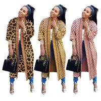 

Autumn winter cloak poncho plaid print full sleeve women cardigan maxi long trench coat