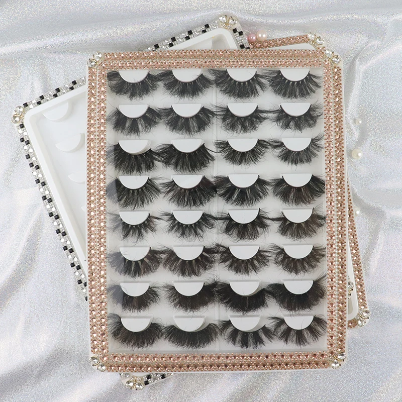 

High quality wholesale faux mink eyelashes 3D silk strip lashes book, Natural black